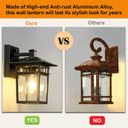 Outdoor Waterproof Wall Lantern Light | Modern Aluminum Sconce for Backyard. Porch & Garden