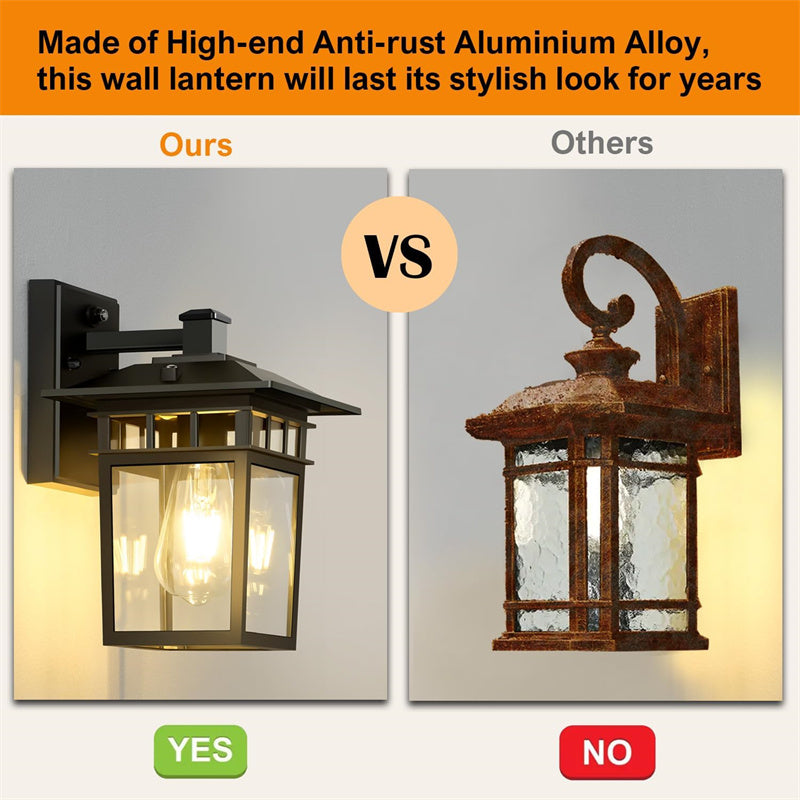 Outdoor Waterproof Wall Lantern Light | Modern Aluminum Sconce for Backyard. Porch & Garden