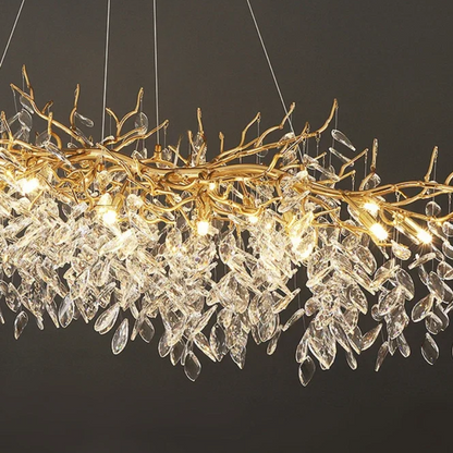 French Style Crystal Chandelier with Branch Design for Living Room & Dining Room Lighting
