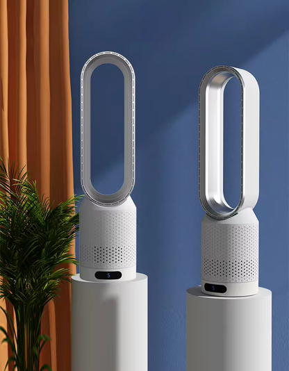 Bladeless Air Cooler & Purifier – 3-in-1 Tower Fan with 8-Speed Cooling | Quiet, Portable Fan for Bedroom & Home Office UK