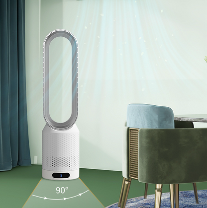 Bladeless Air Cooler & Purifier – 3-in-1 Tower Fan with 8-Speed Cooling | Quiet, Portable Fan for Bedroom & Home Office UK