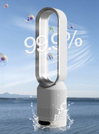 Bladeless Air Cooler & Purifier – 3-in-1 Tower Fan with 8-Speed Cooling | Quiet, Portable Fan for Bedroom & Home Office UK