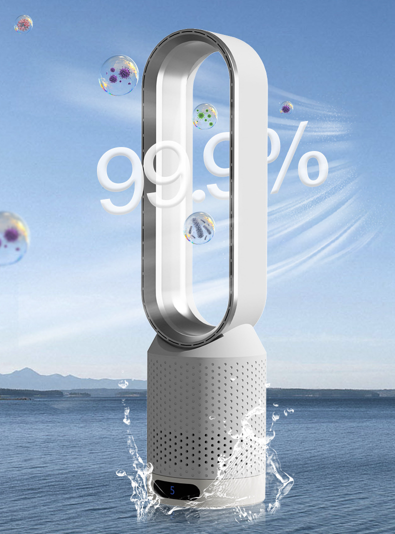 Bladeless Air Cooler & Purifier – 3-in-1 Tower Fan with 8-Speed Cooling | Quiet, Portable Fan for Bedroom & Home Office UK