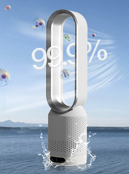 Bladeless Air Cooler & Purifier – 3-in-1 Tower Fan with 8-Speed Cooling | Quiet, Portable Fan for Bedroom & Home Office UK