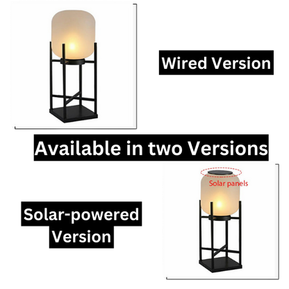 Solar Floor Lamp Lantern - Waterproof LED Outdoor Lighting for Patios, Gardens, and Backyards