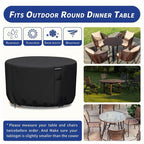 Round Waterproof Garden Furniture Cover | Heavy-Duty, UV-Resistant & Adjustable for Outdoor Tables and Chairs