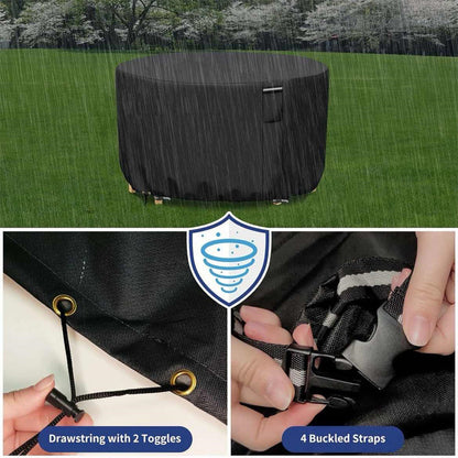Round Waterproof Garden Furniture Cover | Heavy-Duty, UV-Resistant & Adjustable for Outdoor Tables and Chairs