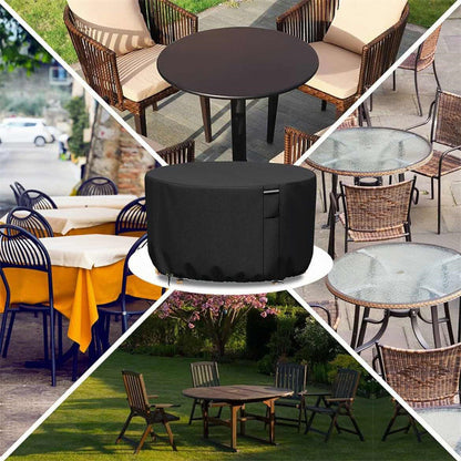 Round Waterproof Garden Furniture Cover | Heavy-Duty, UV-Resistant & Adjustable for Outdoor Tables and Chairs