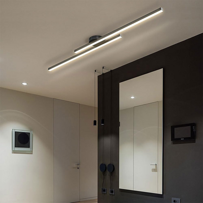 Modern Aluminium Semi Flush Mount LED Ceiling Light | Minimalist Design for Living Room. Bedroom & Hallway