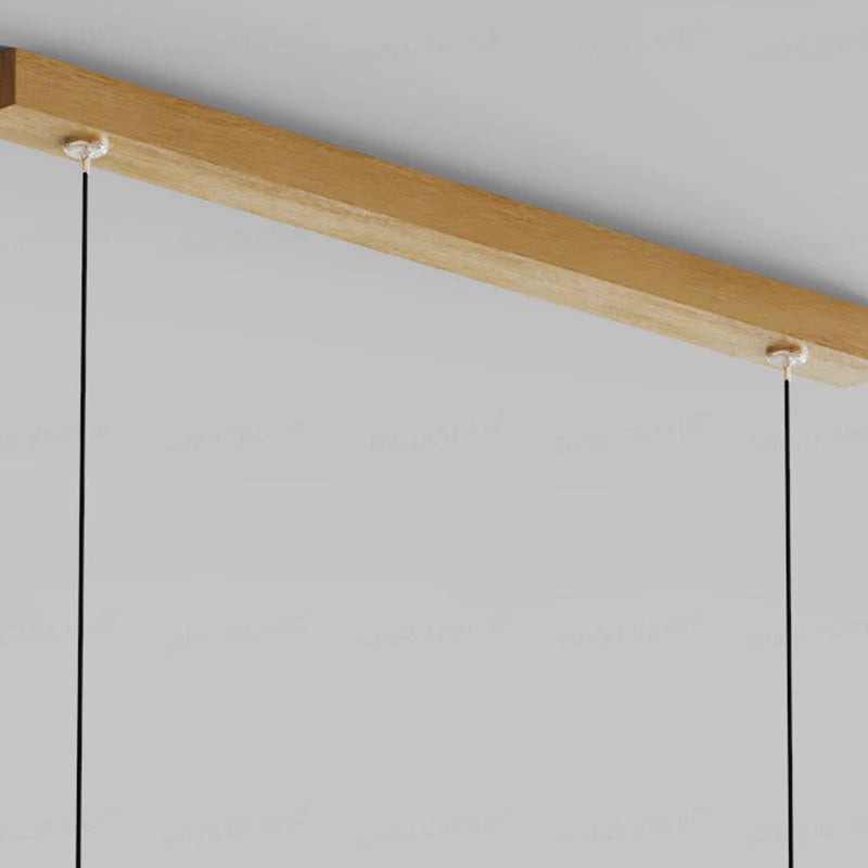 LED Wooden Pendant Light | Contemporary kitchen Lighting Adjustable Height, Integrated LED & Ideal for Low or High Ceilings