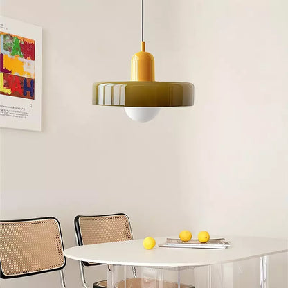 Colored Glass Bauhaus Pendant Light Fixture for Modern Home Decor & Dining Spaces