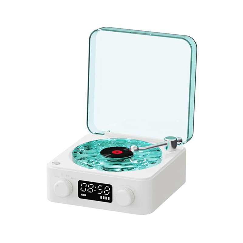 Wireless Vinyl Record Player | Retro Design with Customizable Ambient Lighting for Home Entertainment