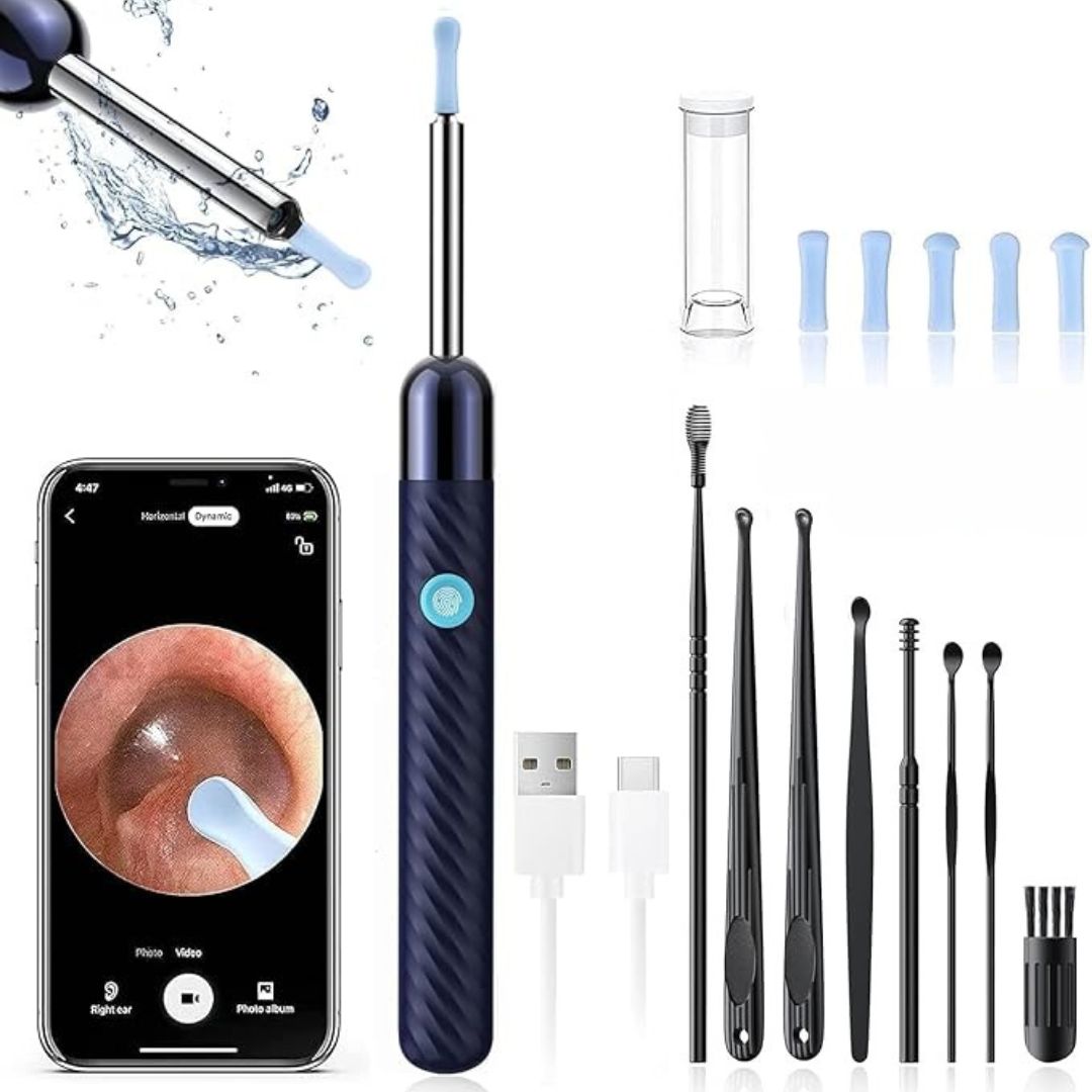 Ear Wax Removal Tool | 1080P HD Camera, LED Lights & Adjustable Scoops for Safe Ear Hygiene at Home