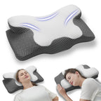Cervical Memory Foam Pillow | Orthopaedic Contour Design with Cooling Cover for Back, Side & Stomach sleepers |  Pillows for back Sleepers