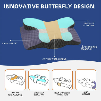 Cervical Memory Foam Pillow | Orthopaedic Contour Design with Cooling Cover for Back, Side & Stomach sleepers |  Pillows for back Sleepers