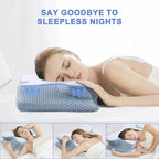 Cervical Memory Foam Pillow | Orthopaedic Contour Design with Cooling Cover for Back, Side & Stomach sleepers |  Pillows for back Sleepers