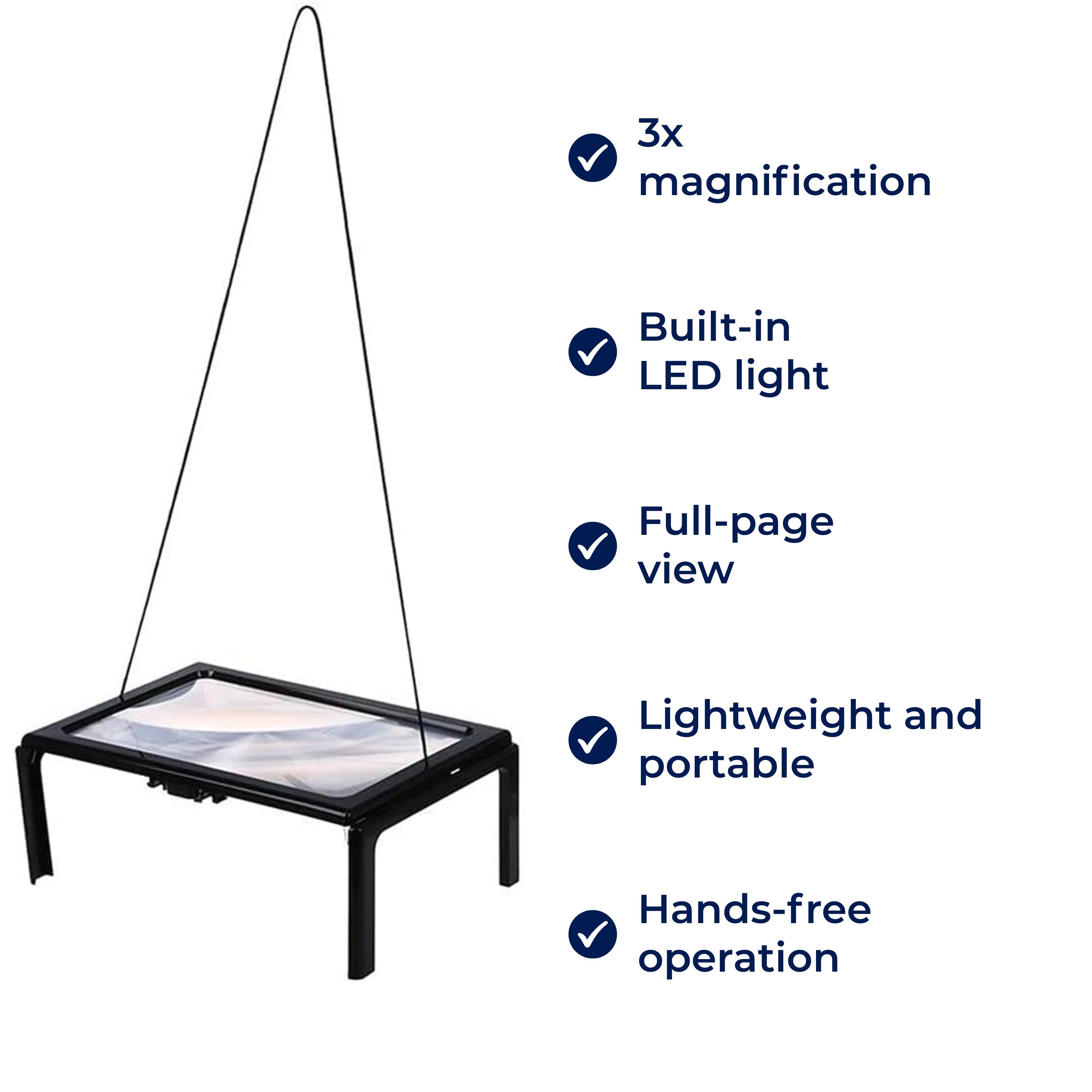 Page Magnifier with LED Light – Large Reading Magnifier for Seniors & Low Vision