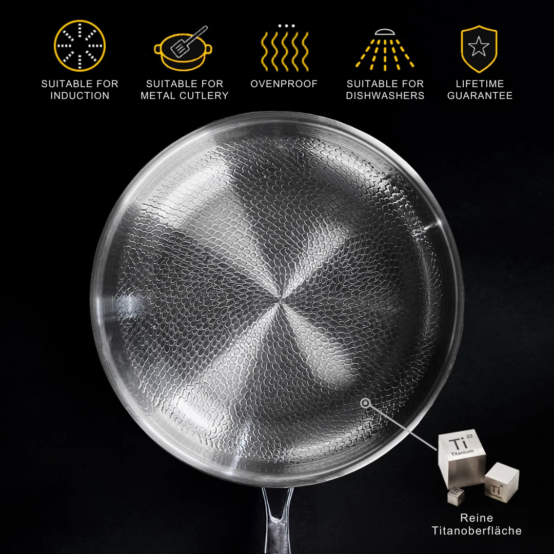Titanium Frying Pan | Non-Toxic, Naturally Non-Stick & Ideal for Healthy Cooking