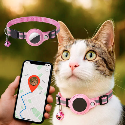 Cat GPS Tracker Collar | Quick Release Closure, Reflective Design & Durable for Outdoor Safety Adventures