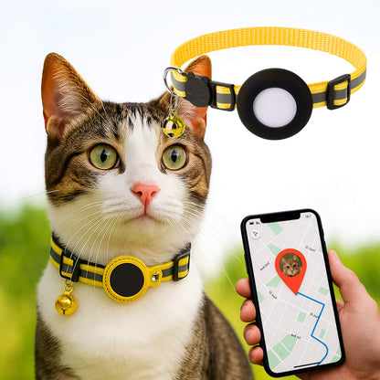 Cat GPS Tracker Collar | Quick Release Closure, Reflective Design & Durable for Outdoor Safety Adventures