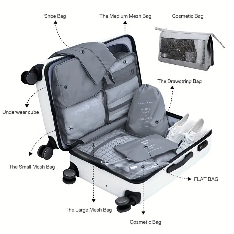 Easy-Pack Travel Cubes | 8-Piece Set for Organized Packing & Hassle-Free Travel