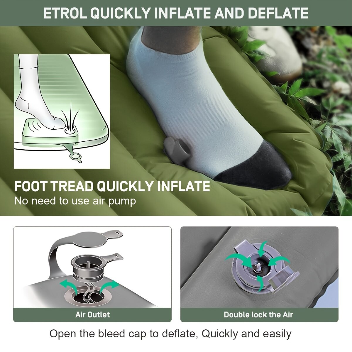 Inflatable Camping Mattress | Waterproof, Portable & Easy Inflation for Outdoor Adventures