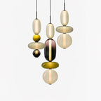 Glass Pendant Light Fixture with Candied Finish for Kitchen Island & Dining Room Lighting