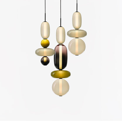 Glass Pendant Light Fixture with Candied Finish for Kitchen Island & Dining Room Lighting