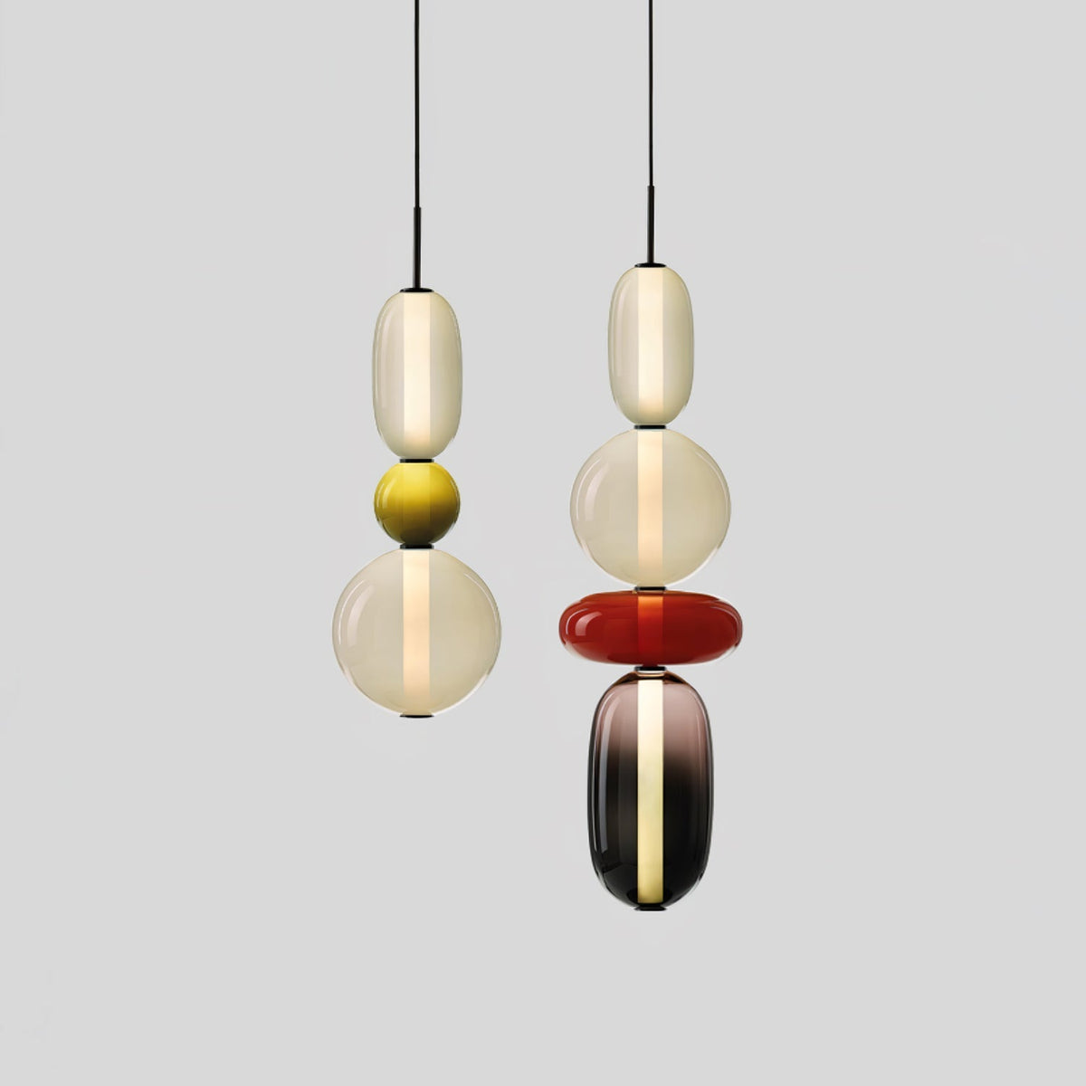Glass Pendant Light Fixture with Candied Finish for Kitchen Island & Dining Room Lighting