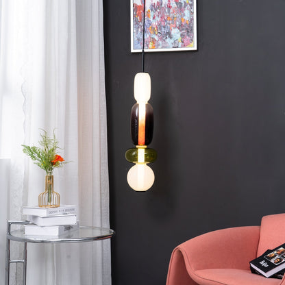 Glass Pendant Light Fixture with Candied Finish for Kitchen Island & Dining Room Lighting