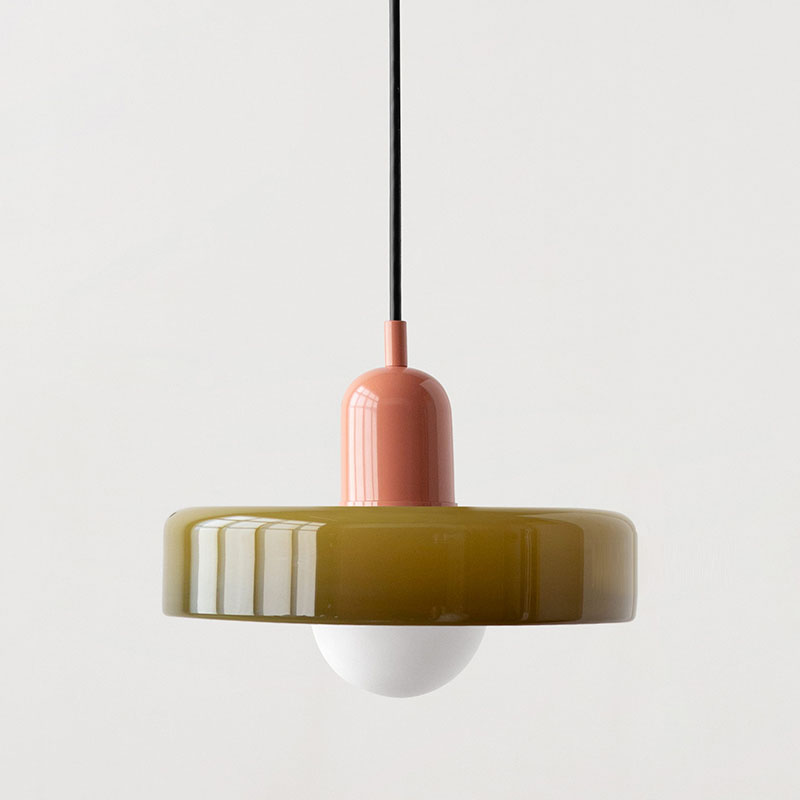 Colored Glass Bauhaus Pendant Light Fixture for Modern Home Decor & Dining Spaces