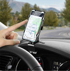 Car Phone Holder with Adjustable Mount for Dashboard & Windshield - Universal Fit for Smartphones and GPS Devices