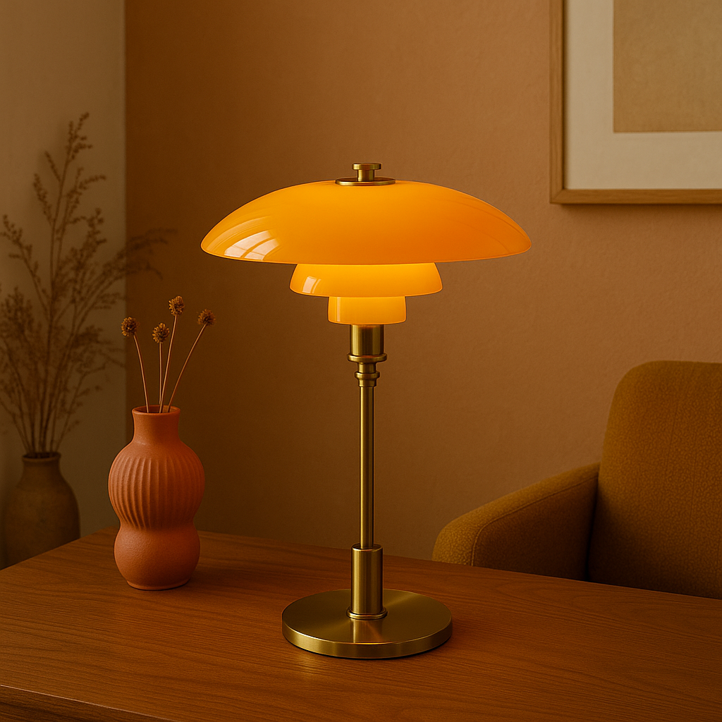 Danish Designer Table Lamp | LED. Dimmable & Ideal for Bedroom. Living Room or Reading Nook