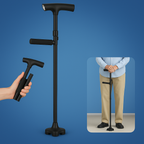 Walking Cane for Seniors – Collapsible Telescopic 5-Height Adjustable Cane for Travel & Daily Use
