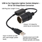 Cigarette Lighter Adapter – USB to 12V Socket Converter for Car Accessories