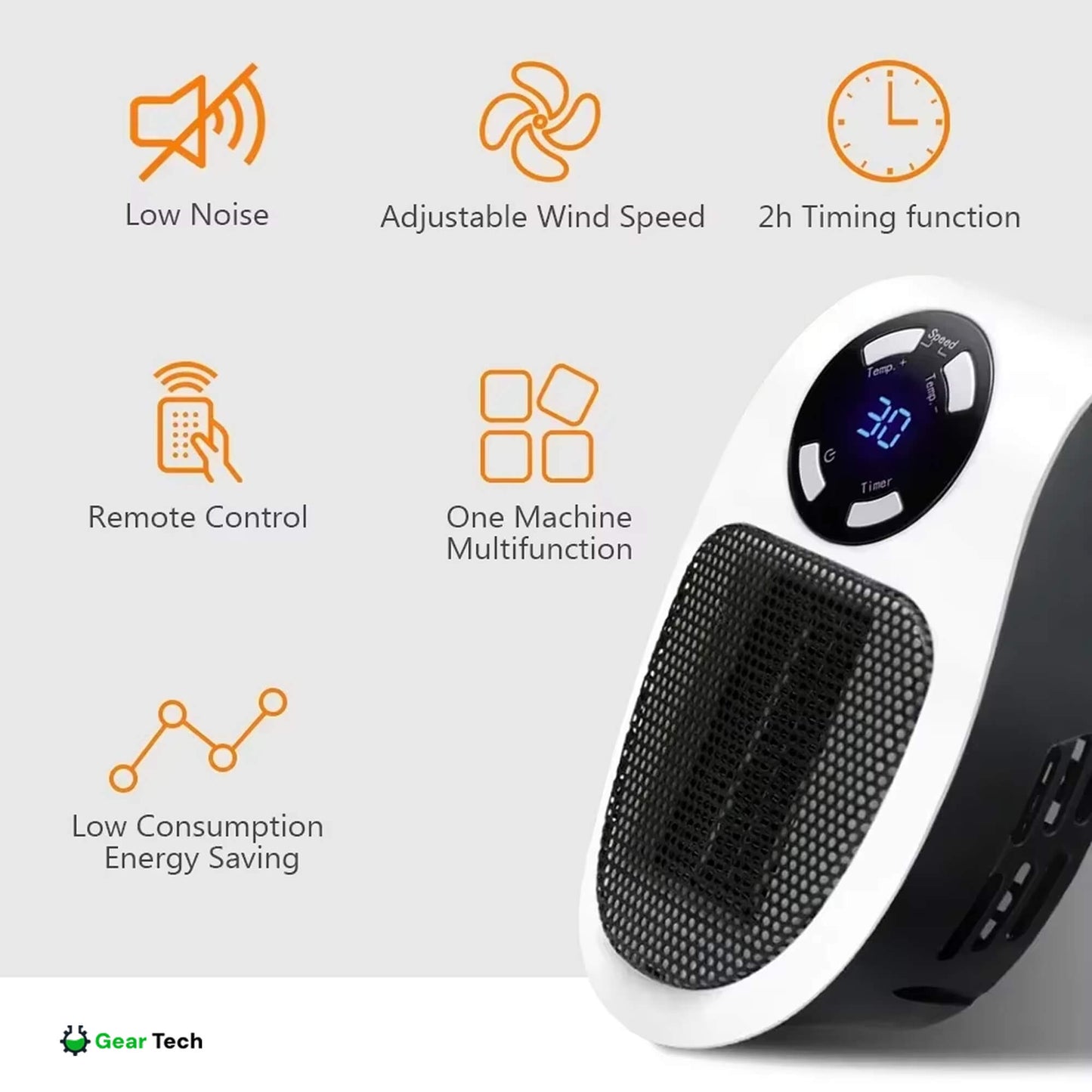 Compact Electric Heater - USB and Plug-In Portable small electric heater