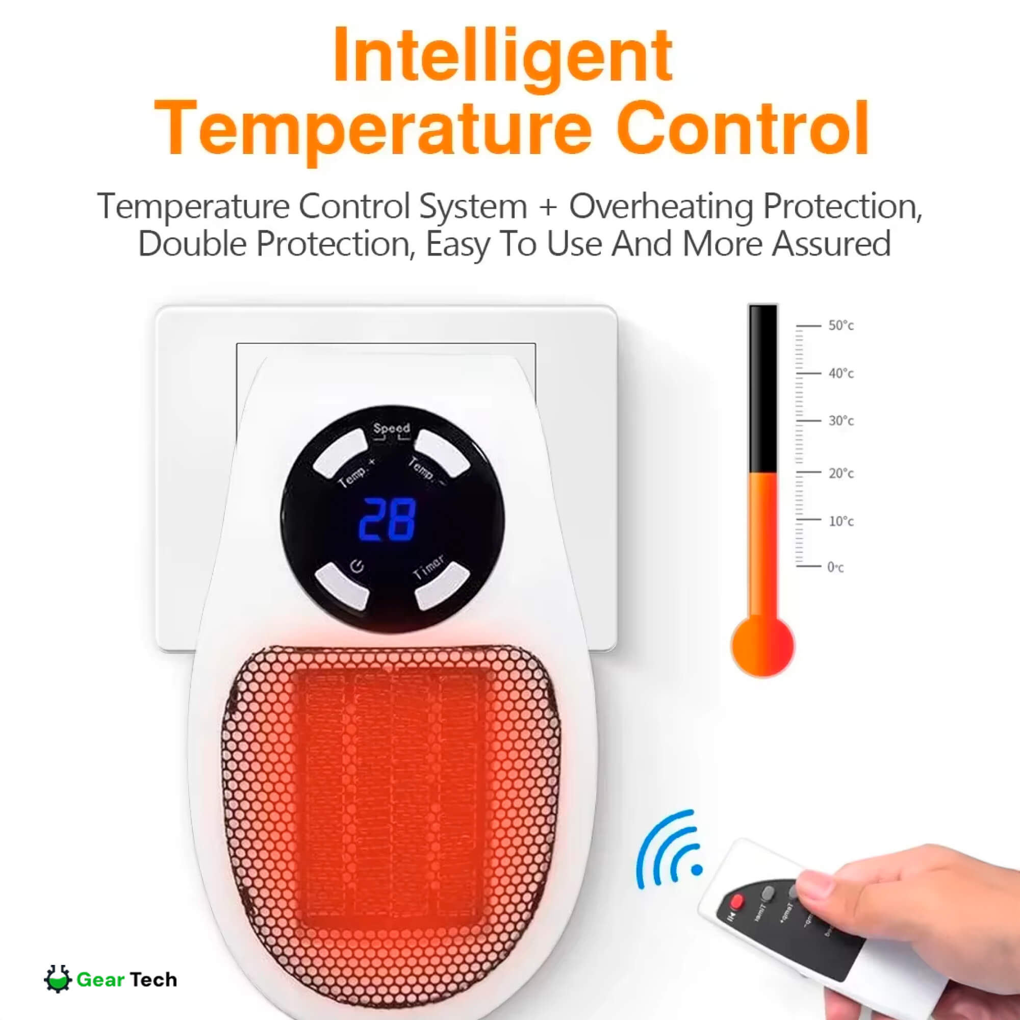 Compact Electric Heater - USB and Plug-In Portable small electric heater