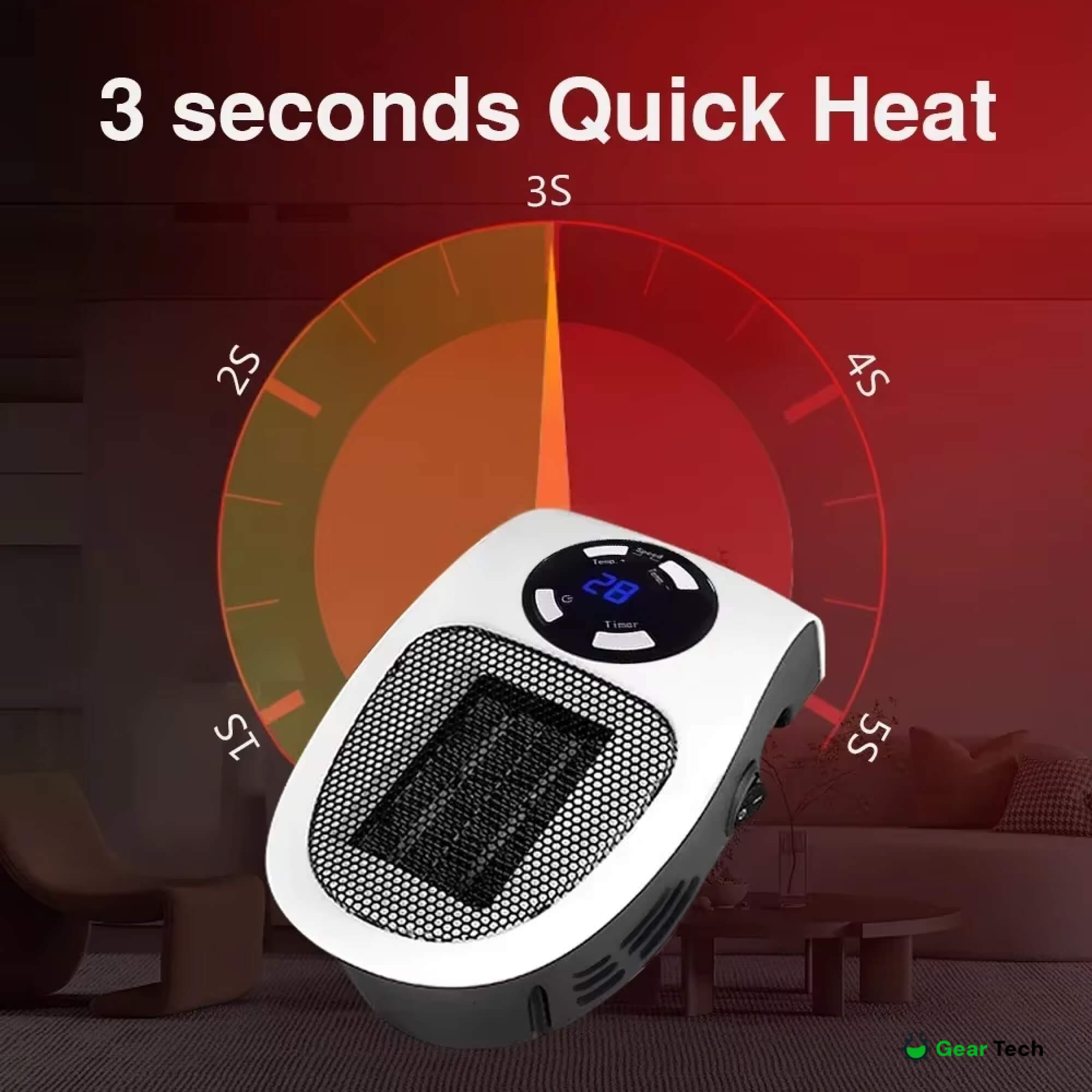 Compact Electric Heater - USB and Plug-In Portable small electric heater