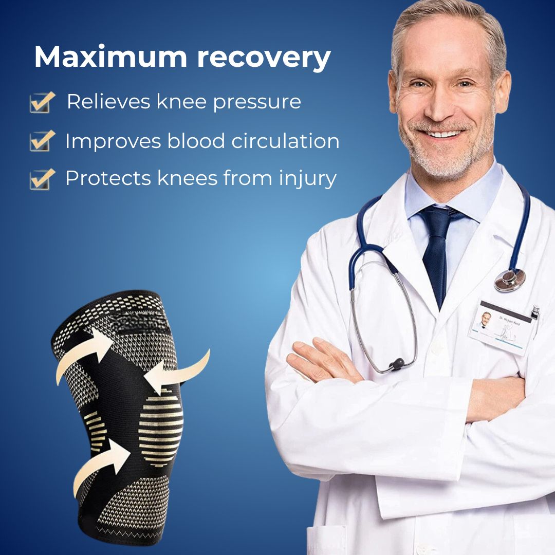 Copper Knee Support & Straps for Running – Compression Sleeve for Pain Relief, Stability & Mobility