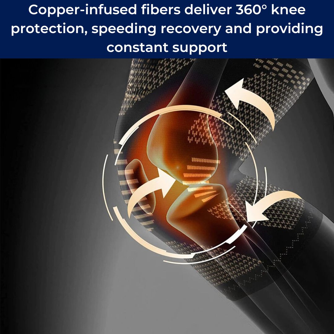 Copper Knee Support & Straps for Running – Compression Sleeve for Pain Relief, Stability & Mobility