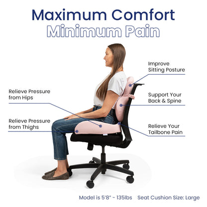 Coccyx & Tailbone Pain Relief Seat Cushion for the Chair | Orthopedic Memory Foam for Sciatica Pain, Hemorrhoid & Tailbone and Coxis Pain Relief