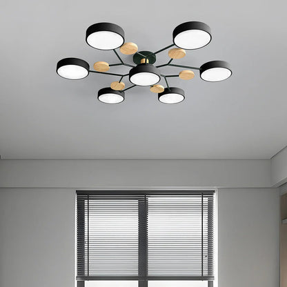 Contemporary Round Iron LED Chandelier | Energy-Efficient. Stylish Lighting for Living Rooms. Dining Areas & Entryways