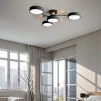 Contemporary Round Iron LED Chandelier | Energy-Efficient. Stylish Lighting for Living Rooms. Dining Areas & Entryways