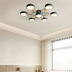 Contemporary Round Iron LED Chandelier | Energy-Efficient. Stylish Lighting for Living Rooms. Dining Areas & Entryways