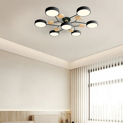 Contemporary Round Iron LED Chandelier | Energy-Efficient. Stylish Lighting for Living Rooms. Dining Areas & Entryways