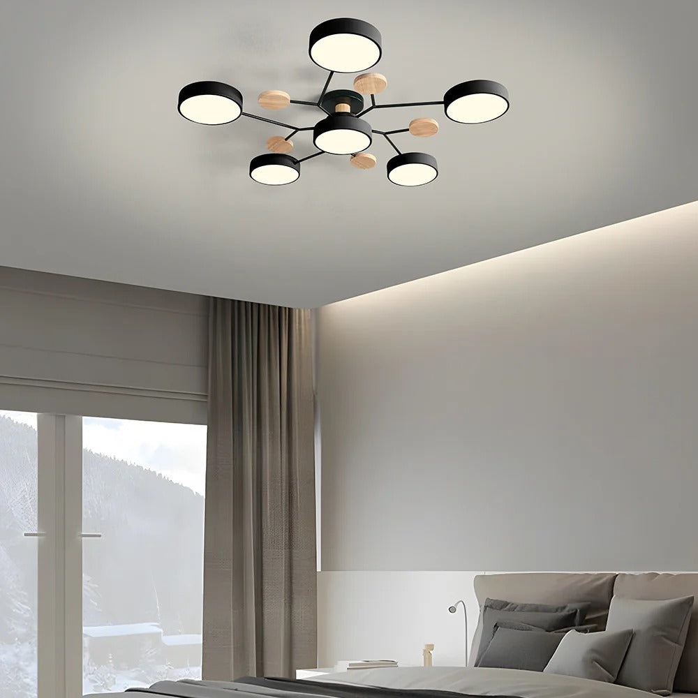 Contemporary Round Iron LED Chandelier | Energy-Efficient. Stylish Lighting for Living Rooms. Dining Areas & Entryways