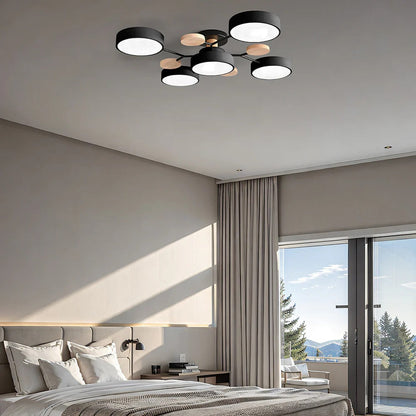 Contemporary Round Iron LED Chandelier | Energy-Efficient. Stylish Lighting for Living Rooms. Dining Areas & Entryways