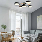 Contemporary Round Iron LED Chandelier | Energy-Efficient. Stylish Lighting for Living Rooms. Dining Areas & Entryways