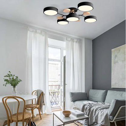 Contemporary Round Iron LED Chandelier | Energy-Efficient. Stylish Lighting for Living Rooms. Dining Areas & Entryways