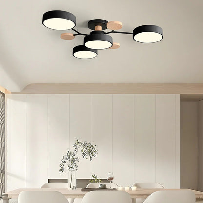Contemporary Round Iron LED Chandelier | Energy-Efficient. Stylish Lighting for Living Rooms. Dining Areas & Entryways